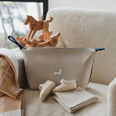 エルメスタオル青水色バスタオルベビーおくるみタオルケット